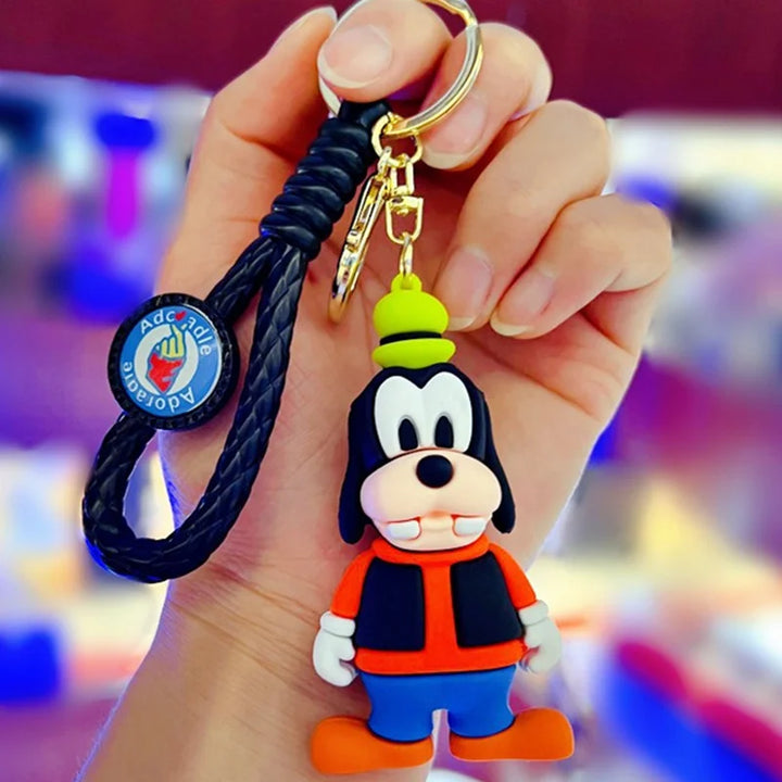 Anime Disney Keychain Cartoon Mickey Mouse Minnie Lilo & Stitch Cute Doll Keyring Ornament Key Chain Car Pendant Kids Gifts