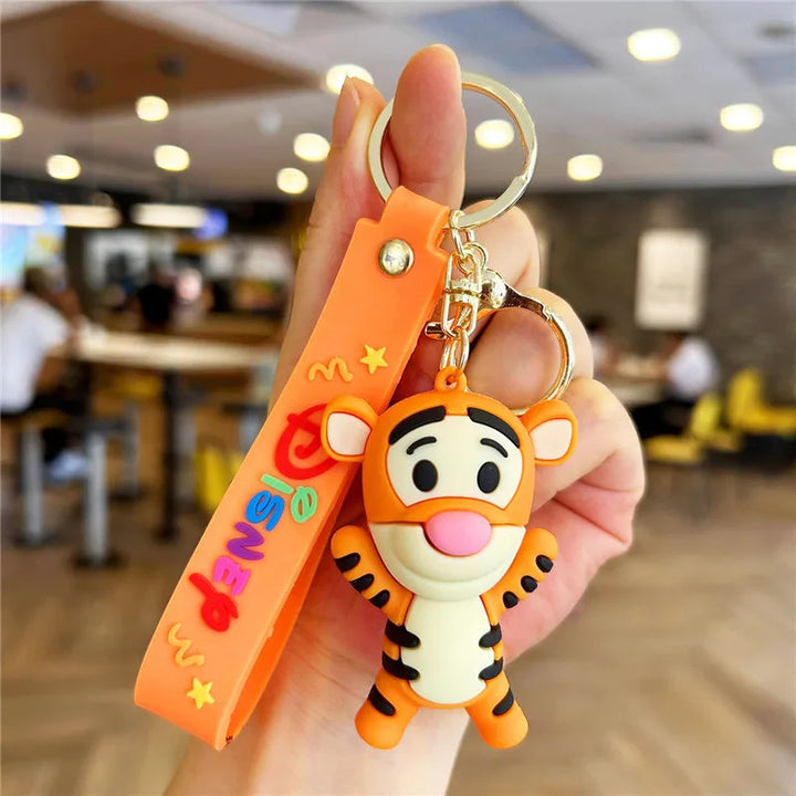 Anime Disney Keychain Cartoon Mickey Mouse Minnie Lilo & Stitch Cute Doll Keyring Ornament Key Chain Car Pendant Kids Gifts