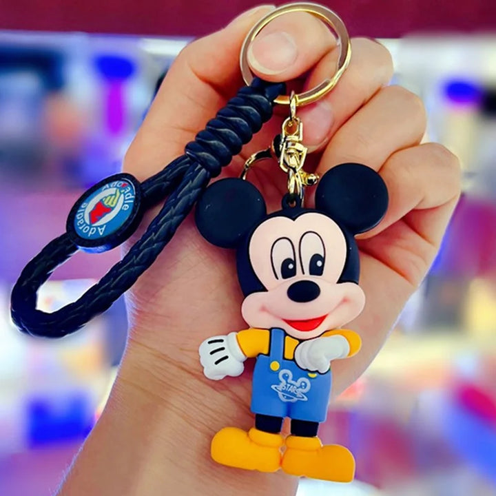 Anime Disney Keychain Cartoon Mickey Mouse Minnie Lilo & Stitch Cute Doll Keyring Ornament Key Chain Car Pendant Kids Gifts