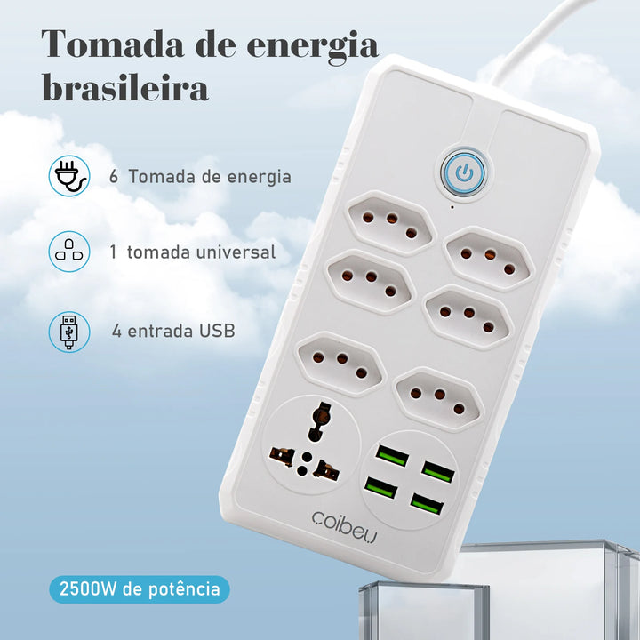 Extension Outlet, Line Filter, Power Extension, USB Socket, Plug, Water Plug, Brazil Line Filter, 100-220V,10A