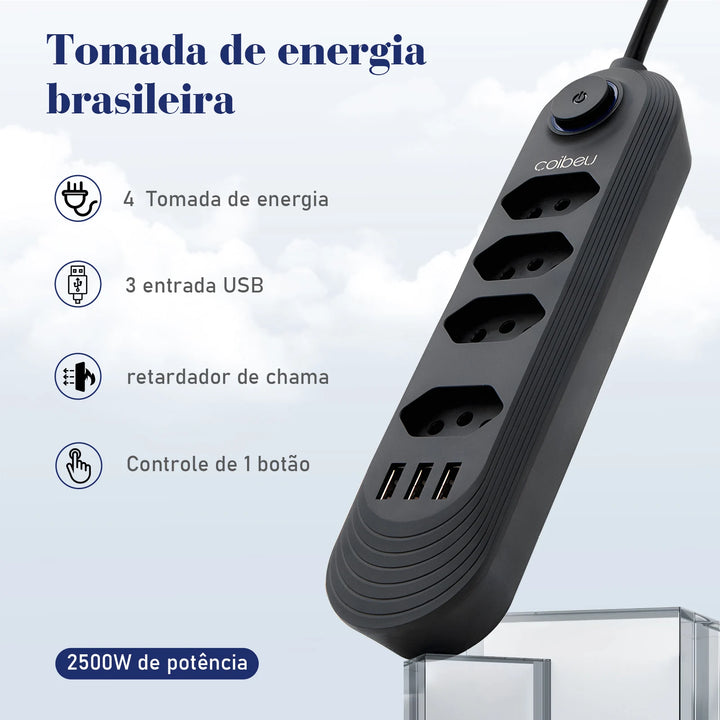 Extension Outlet, Line Filter, Power Extension, USB Socket, Plug, Water Plug, Brazil Line Filter, 100-220V,10A