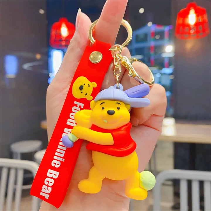 Anime Disney Keychain Cartoon Mickey Mouse Minnie Lilo & Stitch Cute Doll Keyring Ornament Key Chain Car Pendant Kids Gifts